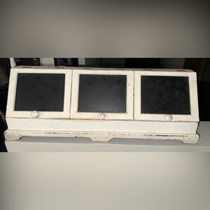 Vintage White and Black Chalkboard Cabinet